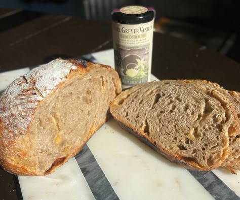 The London Fog Sourdough Loaf London Fog Sourdough Loaf, London Fog Sourdough, Honey Sourdough Bread, Loaf Ideas, London Fog Recipe, Sourdough Pasta, Using Sourdough Starter, Recipe Using Sourdough Starter, Sourdough Loaf