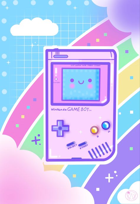 Digital Drawing made with Procreate Ipod Illustration, Gameboy Drawing, Cute Gameboy, Retro Stuff, Digital Drawings, Cute Kawaii, Digital Drawing, To Create, The Creator