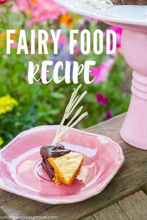 Have you tried fairy food candy (or honeycomb candy)? It's a crisp toffee candy made from mixing baking soda and vinegar into a sugar syrup. It would be perfect for a spring party or little girl's birthday party! #fairyfoodrecipe #honeycombcandy #fairypartyfood #seitanbeatsyourmeat Fairy Food Candy, Vegan Easter Treats, Vegan Easter Dinner, Fairy Party Food, Vegan Easter Recipes, Honeycomb Candy, Vegan Candy, Fairy Food, Baking Soda And Vinegar