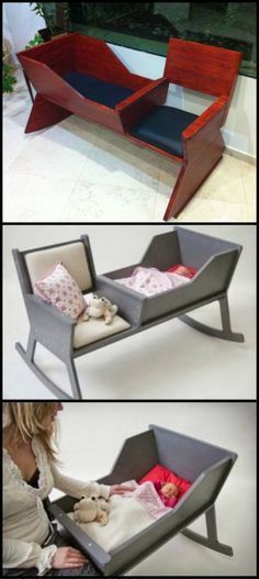 Baby Cradle Plans, Diy Rocking Chair, Baby Rocking Chair, Diy Crib, Painting Board, Baby Cradle, Baby Room Furniture, Hemnes, Rocking Chairs