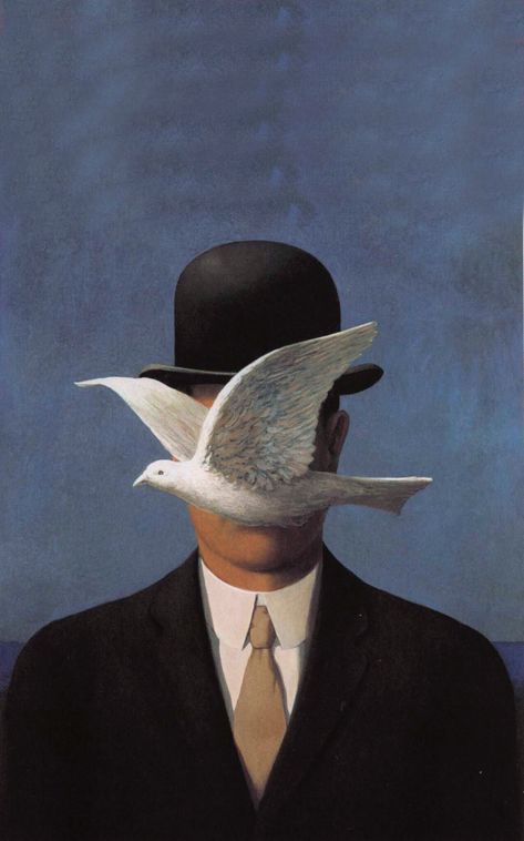 Rene Magritte Art, Magritte Paintings, Magritte Art, Famous Art Paintings, René Magritte, Soyut Sanat Tabloları, Rene Magritte, Bowler Hat, Famous Art