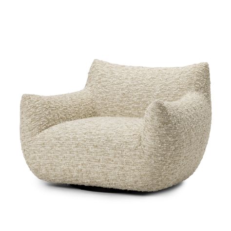 Margot Swivel Chair Bookshelf Lighting, Chic Chair, Chair Living Room, Pine Plywood, Swivel Chair Living Room, Swivel Recliner, Boucle Fabric, Outdoor Dining Furniture, Swivel Armchair