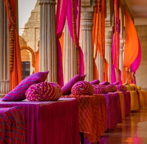 More colors in Rajasthan! Our fort hotel in Jaisalmer, the amazing @Suryagarh, was decorating for a wedding party that had rented out the… Fort Wedding Decor, Rajasthani Decor Wedding, Rajasthan Wedding Decor, Rajasthan Decor, Rajasthani Decor, Suryagarh Jaisalmer, Fort Wedding, Hotel Plants, Rajasthan Wedding