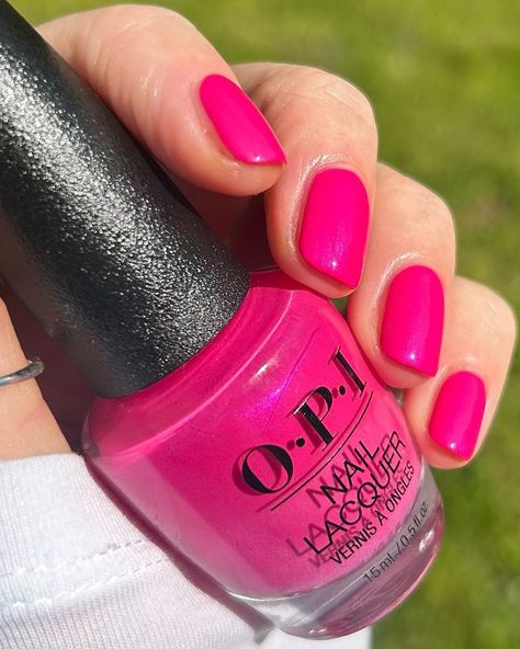 Opi Bright Pink, Opi Hot Pink Nail Polish, Hot Pink Nail Polish, Dark Pink Nails, Pedi Ideas, Opi Nail Colors, Hot Pink Nails, Shine Nails, Nail Stuff