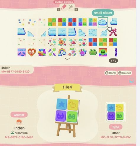 Acnh Kidcore Tiles, Froggy Crossing Codes, Acnh Kidcore Custom Designs, Acnh Paths Designs Kidcore, Kidcore Acnh Path Codes, Animal Crossing Clowncore, Acnh Pastel Kidcore Codes, Kidcore Design Codes, Kidcore Island Acnh