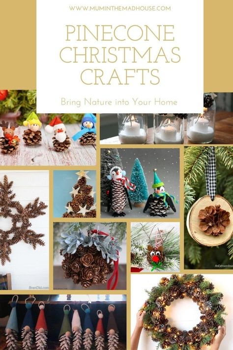 Transform pine cones into charming holiday decor! These DIY pinecone crafts are simple, budget-friendly, and bring a cozy, natural feel to your Christmas decorations. #ChristmasCrafts #PineconeCrafts #DIYHolidayDecor #RusticChristmas #NaturalChristmasDecor #ChristmasDIY #WinterCrafts #HolidayDecor #CozyChristmas #HandmadeDecor Christmas Ornaments Made From Pinecones, Christmas Craft With Pinecones, Diy Christmas Decorations With Pinecones, Decorate Pinecones For Christmas, Pine Cone Christmas Decorations Diy, Diy Pinecone Christmas Tree, Christmas Crafts Pinecones, Christmas Decorations With Pinecones, Pine Cone Crafts Pinecone Decor