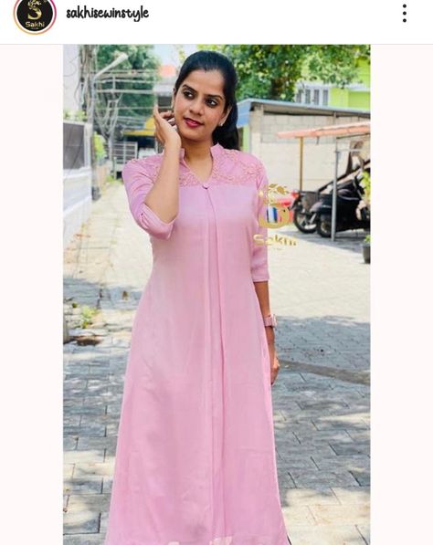 Pink Georgette Kurti, Plain Georgette Churidar Designs, Cotton Material Dress Design, Plain Georgette Kurtis, Georgette Kurtis Designer Plain, Georgette Kurtis, Plain Kurti Designs, Stylish Kurtis Design