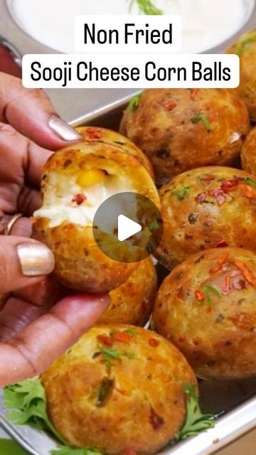 Corn Cheese Balls Recipe, Starters Vegetarian, Cheese Corn Balls, Cheese Corn Balls Recipe, Snacks Recipes Indian, Veg Starter Recipes, Corn Balls, Semolina Recipe, Cheese Balls Recipe