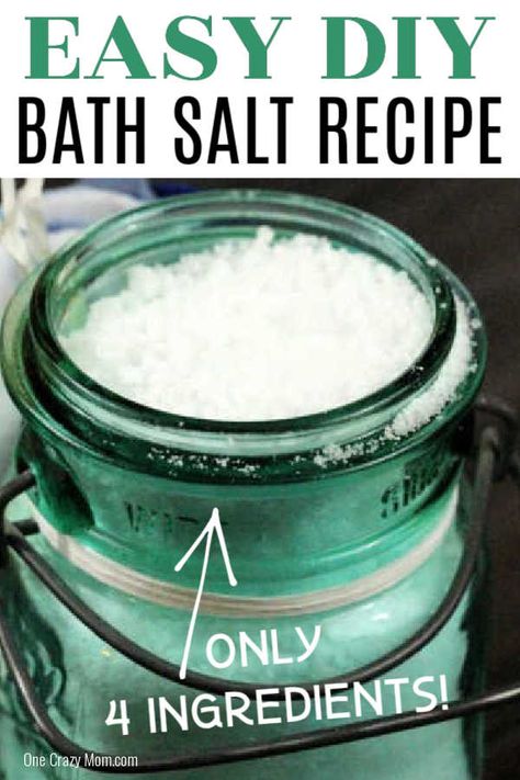 Try this easy homemade bath soak recipe. Homemade bath salts are easy to make with essential oils. This Homemade bath salt recipe with epsom is the best for sore muscles and make the perfect gifts for Christmas for mom or for kids! Learn how to make these DIY natural bath soak that is great for Christmas gifts too! #onecrazymom #bathsalt #DIYrecipes #DIYgifts Bath Salt Recipe, Bath Salts Diy Recipes, Homemade Bath Salts Recipe, Spa Sleepover, Homemade Bath Salts, Bubbling Bath Salts, Bath Soak Recipe, Shower Melts, Salt Scrubs