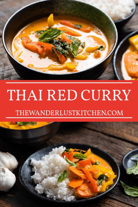 Curried Beans Recipe, Red Curry Vegan, Thai Vegetables, Vegetarian Red Curry, Vegan Thai Red Curry, Thai Vegetable Curry, Thai Red Curry Recipe, Red Curry Recipe, Asian Steak Bites