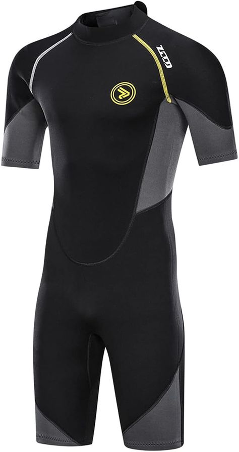 Men's Wetsuits 1.5/3mm Premium Neoprene Back Zip Shorty Dive Skin for Spearfishing,Snorkeling, Surfing,Canoeing,Scuba Diving Suits - must have!!! Wetsuit Design, Scuba Diving Suit, Diving Suit, Body Suits, Full Body Suit, Sport Boats, Canoeing, Ykk Zipper, How To Make Shorts