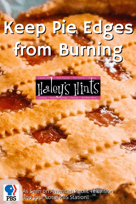 How To Keep Pie Crust Edges From Burning, Pie Crust Edges, Baking Tips, Pie Crust, Household Hacks, Cornbread, Pie, Baking, Ethnic Recipes