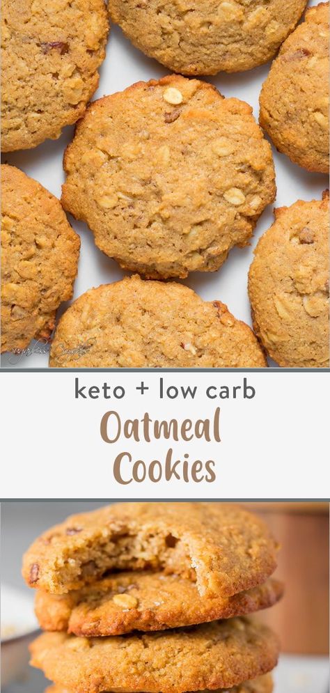 Keto Oatmeal Cookies With Almond Flour, Keto Oatmeal Peanut Butter Cookies, Keto Oatmeal Cookies Recipes, Oatmeal Keto Cookies, Low Carb Almond Flour Cookies, Low Carb Walnut Recipes, Keto Oatmeal Recipes, Low Carb Oatmeal Cookies, Oatmeal Cookies No Sugar