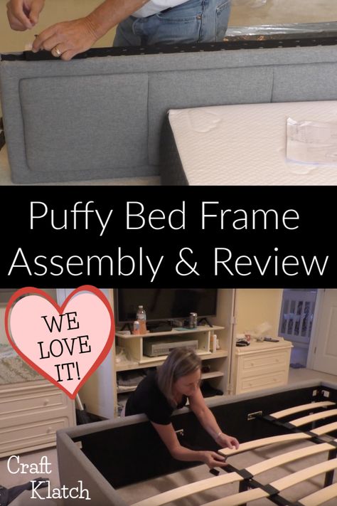 WE LOVE IT!  Greg and I reviewed the Puffy bed frame and it updated our bedroom!  It's comfortable and it looks great!  #puffy #puffymattress #diy #bedroom #homedecor #furniture #masterbedroomdecor #bedroomdecor | sponsored Puffy Bed, Frame Bed, Best Bed, Diy Bedroom, Recycled Projects, Comfort Mattress, Weekend Projects, Upcycled Crafts, Themed Crafts