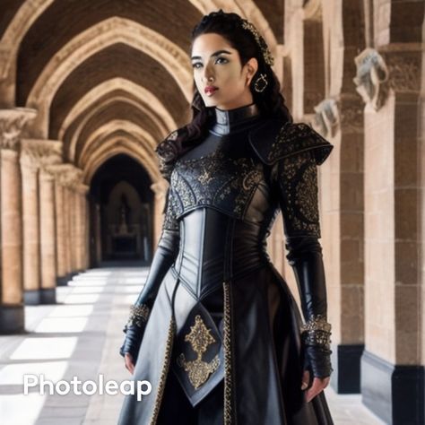 Armor Dress Warrior Princess, Warrior Queen Dress, Armored Outfit, Female Armor Dress, Battle Outfits Women, Knight Core, Armor Fashion, Armour Dress, Dress Armor