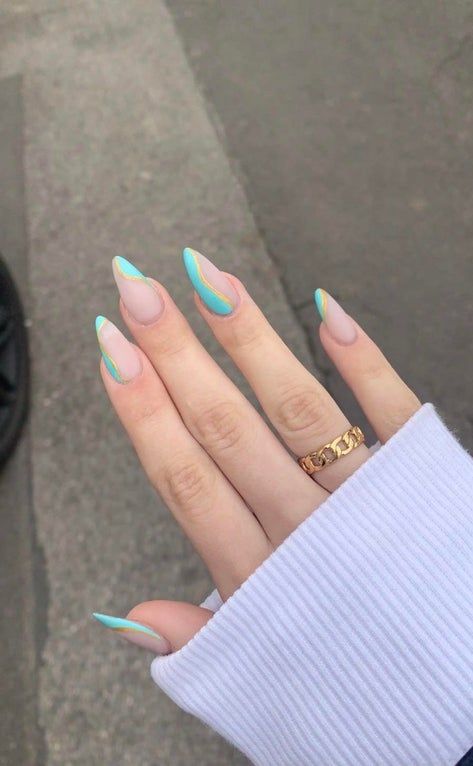 Did these nails today on myself, they somehow give me princess jasmine (Aladin) vibes ✨ : Nails Disney Jasmine Nails, Jasmine Nails Disney, Aladin Nails, Princess Nails Acrylic, Princess Jasmine Nails, Summer Vibes Nails, Jasmine Aladin, Jasmine Nails, Disney Princess Nails