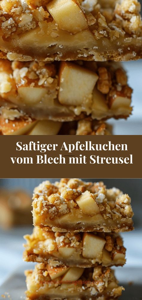 Entdecken Sie das Geheimnis für einen saftigen Apfelkuchen  vom Blech mit Streusel | saftig & lecker - ein einfaches Rezept für Genießer. via @schnellesmittagessen Baking