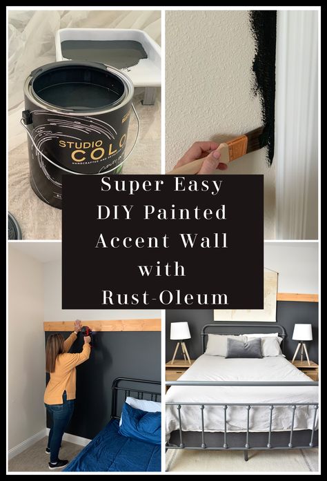 Diy Painted Accent Wall, Wall Paint Diy, Paint Accent Wall, Painted Accent Wall, Easy Diy Paint, Accent Wall Paint, Chalk Paint Colors, Studio Color, Rust Oleum