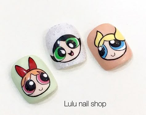 Nail Art Cartoon Design, Nail Art Cartoon, Nail Cartoon, Nail Art Wheel, Cartoon Nail Designs, Nails Cartoon, Character Nails, Cartoon Nail Art, Animal Nail Art