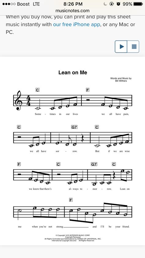 Lean On Me Piano Sheet Music, Lean On Me Piano, Hand Bell Songs, Gospel Song Lyrics, Clarinet Sheet Music, Crochet Feather, Flute Sheet Music, Lean On Me, Piano Songs