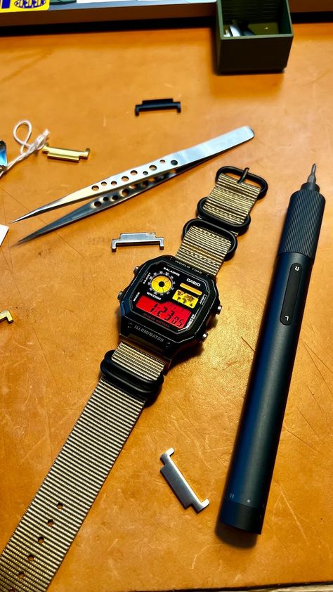 Casio Custom Hydro Mod Royale AE1200 desert Cruiser 22mm Watch Red and Yellow Screen Nylon Strap Digital Casio AE-1200W Vintage - Etsy Croatia Ae 1200 Casio, Casio Royale Mod, Casio Ae1200 Mod, Casio Royale, Vintage Digital Watch, Yellow Screen, Casio Vintage Watch, Casio Gshock, Casio Digital