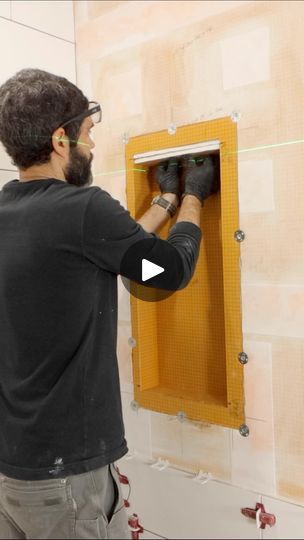 23K views · 983 reactions | How to shorten Schluter shower niche…I bonded two 1/2 inch pieces of KERDI-BOARD to the top. Then waterproofed the seams and inside/outside corners. This is an easy way to shorten the niche and complete the mitered edges without slivers 👍🏽#tile #tileshower #bathroomremodel #homerenovation | Home Repair Tutor Kerdi Board, Schluter Shower, Shower Niche, Shortening, Inside Outside, Shower Enclosure, Home Repair, Shower Tile, Home Renovation