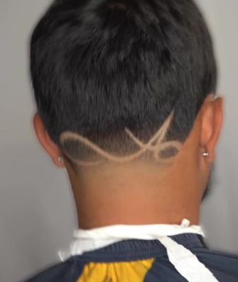 Guy Hair Designs, Guy Haircut Designs, Fade Designs Boys, Letter A Haircut Design, A Initial Haircut Design, A Design Haircut, Haircut Designs For Men Lines, Drop Fade Design, Hispanic Haircuts