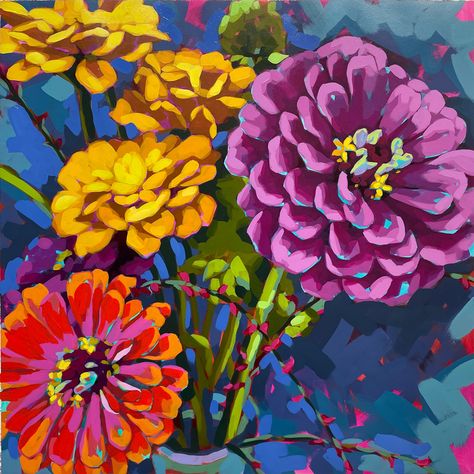 Ali Kay, Painted Florals, Oil Painting Inspiration, Flower Painting Canvas, Impressionist Artists, Abstract Floral Art, Abstract Flower Painting, Daily Painting, Autumn Painting