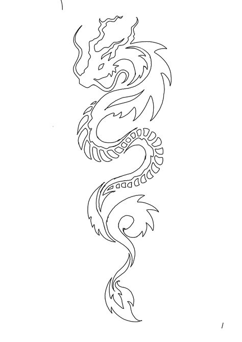 Small Chinese Dragon Tattoo Simple, Dragon Tattoo Cartoon, Dragon Outline Tattoo Simple, Dragon Tattoo Easy Drawing, Dragon Line Art Tattoo, Line Art Dragon, Dragon Drawing Line Art, Dragon Outline Drawing, Chinese Dragon Outline