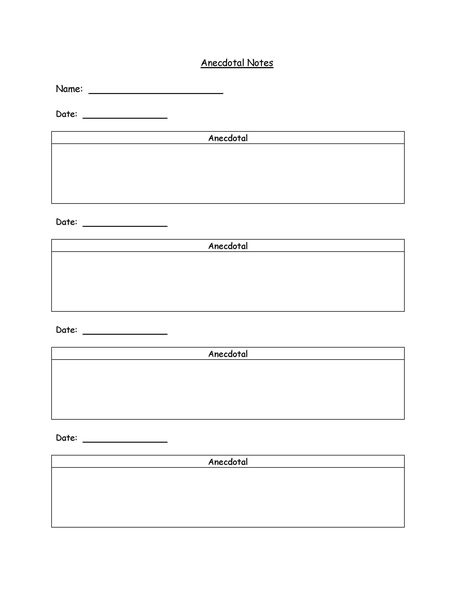 Teacher Anecdotal Notes Template Anecdotal Notes Template, Anecdotal Records, Notes Examples, Teaching Strategies Gold, Preschool Organization, Anecdotal Notes, Preschool Assessment, Classroom Assessment, Notes Printable