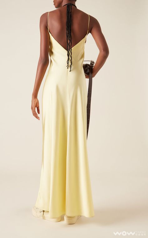 Yellow Satin, Empire Waistline, Satin Slip, Satin Slip Dress, Long Dresses, Jil Sander, Sanders, Moda Operandi, Sweetheart Neckline