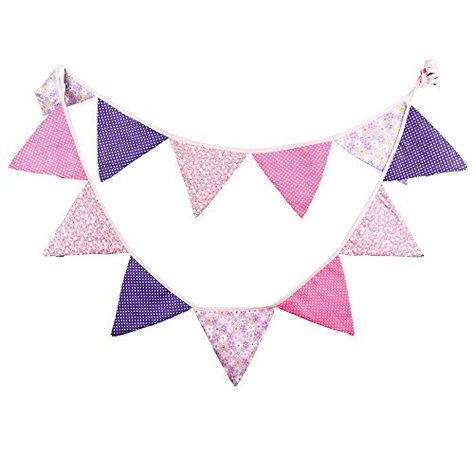 G2PLUS Lovely Bunting 10.8 Feet Flag Banner Pennant Flag Garlands Fabric Triangle Flags Double Sided Vintage Cloth Shabby Chic Decoration for Birthday Parties Ceremonies Kitchen Bedrooms Pennant Garland, Triangle Banner, Wedding Bunting, Oktoberfest Party, Party Flags, Fabric Bunting, Wedding Banner, Bunting Garland, Pennant Banners