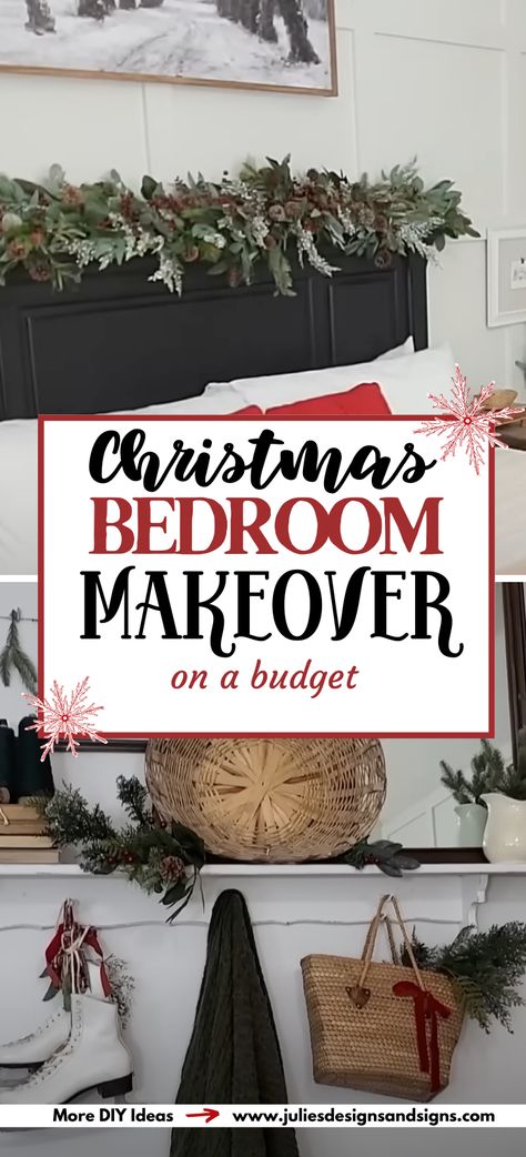 Christmas bedroom makeover on a budget - images of bedroom Decorate Bedroom For Christmas, Christmas Room Makeover, Bedroom For Christmas, Decorate Bedroom, Diy Halloween Wreath, Diy Gifts For Mom, Diy Halloween Projects, Diy Fall Wreath, Christmas On A Budget