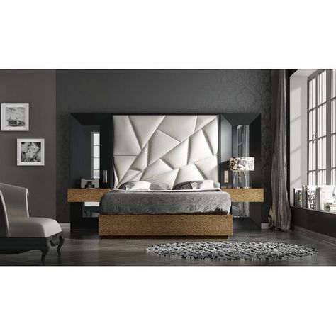 Beautiful Bedroom Set, Beautiful Bed Designs, London Bedroom, 5 Piece Bedroom Set, Matching Nightstands, Home London, Contemporary Bedroom Furniture, Headboard With Lights, Beautiful Bed