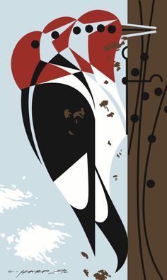 Charley Harper Illustration, Charley Harper Birds, Charley Harper Art, Charley Harper, Wildlife Prints, Lithograph Print, Bird Illustration, Art Plastique, Animal Illustration