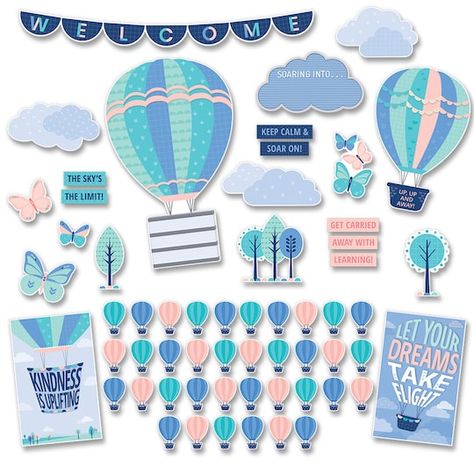 Hot Air Balloon Classroom Theme, Back To School Displays, Creative Teaching Press, Cool Calendars, Welcome Students, School Displays, Bulletin Board Sets, Teacher Supplies, Room Display