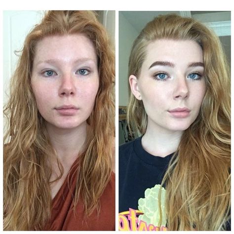 “I want to try to be naturally pretty instead of applying a lot of makeup to look pretty. I love red lips and dark liner, but I feel I need to start embracing how I look.” Reddit Comments, Makeup Vs No Makeup, Bright Makeup, Hooded Eye Makeup, Favorite Makeup, Makeup Model, Lots Of Makeup, How To Apply Mascara, No Makeup