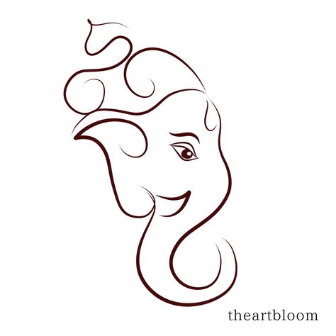 Ganesha Line Art, Hinduism Tattoos, Ganesha Illustration, Hindu Tattoos, Doodle Artist, Artist Doodle, Om Tattoo Design, Ganesha Drawing, Ganesh Art Paintings