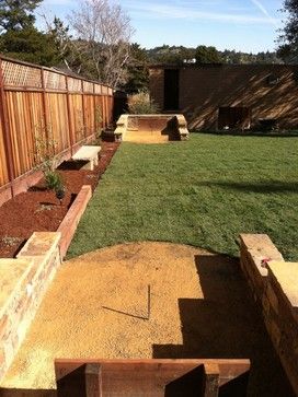 Scotts Valley Residence - traditional - Landscape - Other Metro - Brazil Construction Washer Pits Backyard, Backyard Horseshoe Pit Ideas, Backyard Horseshoe Pit, Horseshoe Pit Ideas, Horse Shoe Pit, Gravel Landscaping, Game Area, Outside Games, Backyard Area