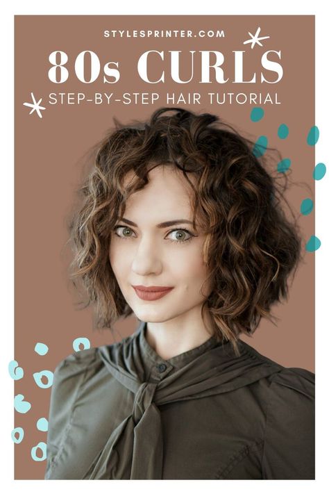 80s Curls | Step-by-Step Hair Tutorial - 80s Hairstyle Curly Hair 80s, 80s Curls, 80s Hair Tutorial, 80s Short Hair, 80s Haircuts, 80 S Hairstyles, 1980s Makeup And Hair, 80's Hairstyle, Hairstyles For Gowns