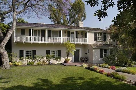 Colonial Revival. My favorite.  Reminds me of the house I grew up in Monterey Colonial, Colonial House Exterior, Wallace Neff, Monterey Style, Colonial House Exteriors, Spanish Hacienda, Colonial Homes, Staging Ideas, Revival Architecture