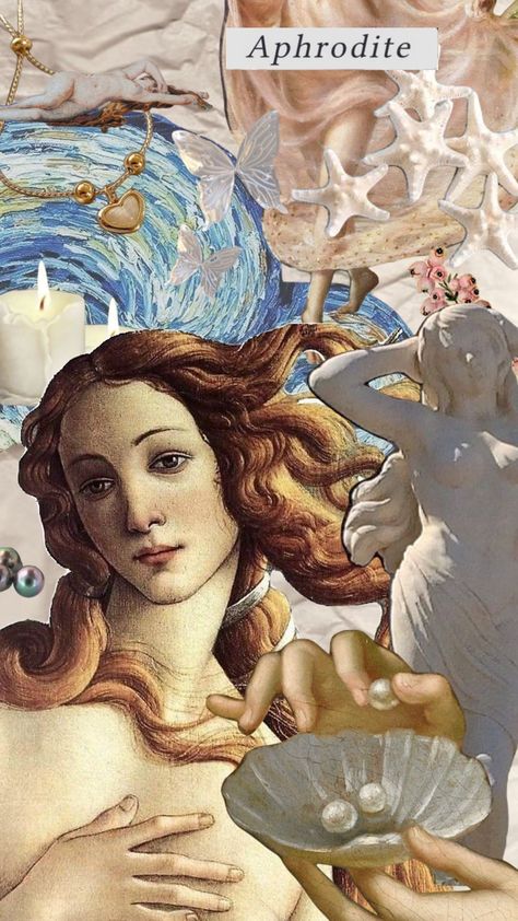 Botticelli Wallpaper, Aphrodite Cabin, Venus In Libra, Greek Goddess Art, Aphrodite Aesthetic, Aphrodite Goddess, Greek Gods And Goddesses, Greek And Roman Mythology, Iphone Wallpaper Photos