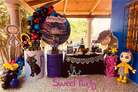 Coraline Theme, Birthday Candy Table, Coraline Party, Coraline Birthday, Coraline Doll, Ideas Decoracion, Sweet Party, Birthday Candy, Candy Table