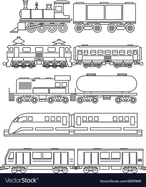 Train Vector Illustration, Graffiti Train Drawing, How To Draw Train, Train Graffiti Sketch, Train Line Art, Train Illustration Drawing, Train Sketch Simple, How To Draw A Train, Train Drawing Simple