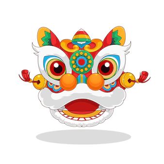 Dance Vector, Chinese Lion, Dragon Chino, Cat Years, Chinese Crafts, Chinese New Year Design, Lion Illustration, Chinese New Year Crafts, Chinese Cartoon