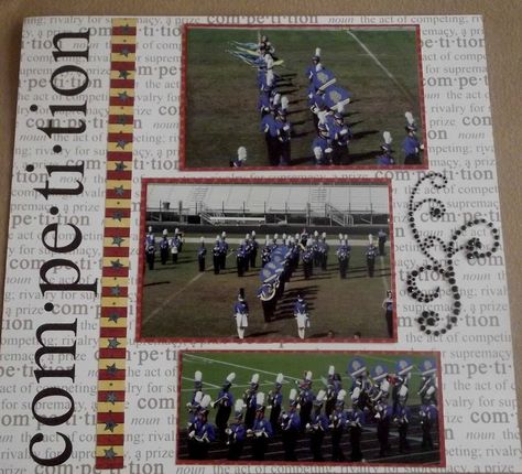 Scrapbooking Dance, Senior Scrapbook Ideas, Senior Year Scrapbook, School Memories Scrapbook, Scrapbooking Sports, School Scrapbook Layouts, Graduation Scrapbook, High School Marching Band, High School Memories