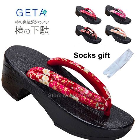 Japan Outfits, Halloween Shoes, Traditional Kimono, Fashion Shoes Sandals, Wooden Shoes, Japanese Outfits, Kids Sandals, Wholesale Shoes, Cheap Shoes