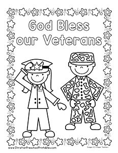 Celebrating Veteran’s Day in your classroom is a great opportunity to teach thankfulness. Even young children can learn the importance of taking care of people, and protecting the freedoms and values we hold so dearly.  We also have a section of Memorial Day Bible Crafts and Activities that might tie in with some of your … Veterans Day Coloring Pages Free Printable, Veterans Day Coloring Pages Free, Veterans Day Preschool, Vfw Auxiliary, Preschool November, Awana Sparks, Nativity Animals, Veterans Day Coloring Page, Veterans Day Activities