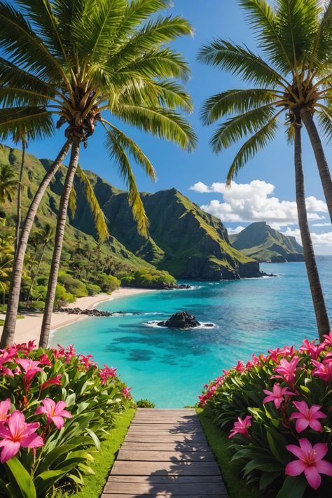 Vacation Places Tropical, Pacific Ocean Aesthetic, Hawaiian Wallpaper, Tropical Pictures, Hawaiian Aesthetic, Spa Retreats, Beautiful Beaches Paradise, Crazy Adventures, Beautiful Beach Pictures