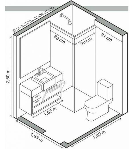 Bathroom Size and Space Arrangement - Engineering Discoveries Toilet Dimensions, Top Bathroom Design, Small Bathroom Layout, Bathroom Dimensions, Bathroom Plans, Bathroom Floor Plans, Toilet Sink, Bad Inspiration, Small Bathroom Makeover